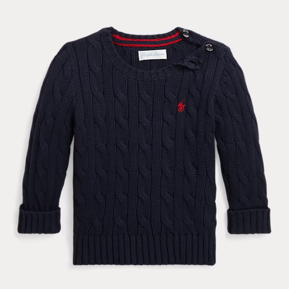 Ralph Lauren Dark Blue Kids Cable Sweater